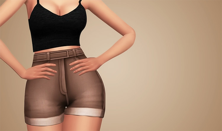 Sims 4 Maxis Match High Waisted CC  Shorts   Pants    FandomSpot - 11