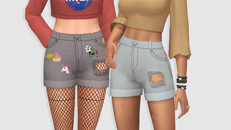 Sims 4 Maxis Match High Waisted CC  Shorts   Pants    FandomSpot - 3