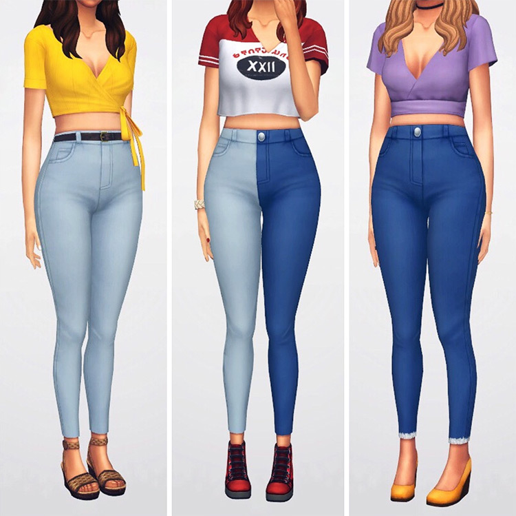 Sims 4 Maxis Match High Waisted CC  Shorts   Pants    FandomSpot - 25