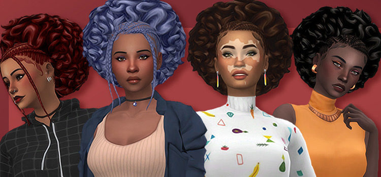 Sims 4 Maxis Match Afro Hair CC