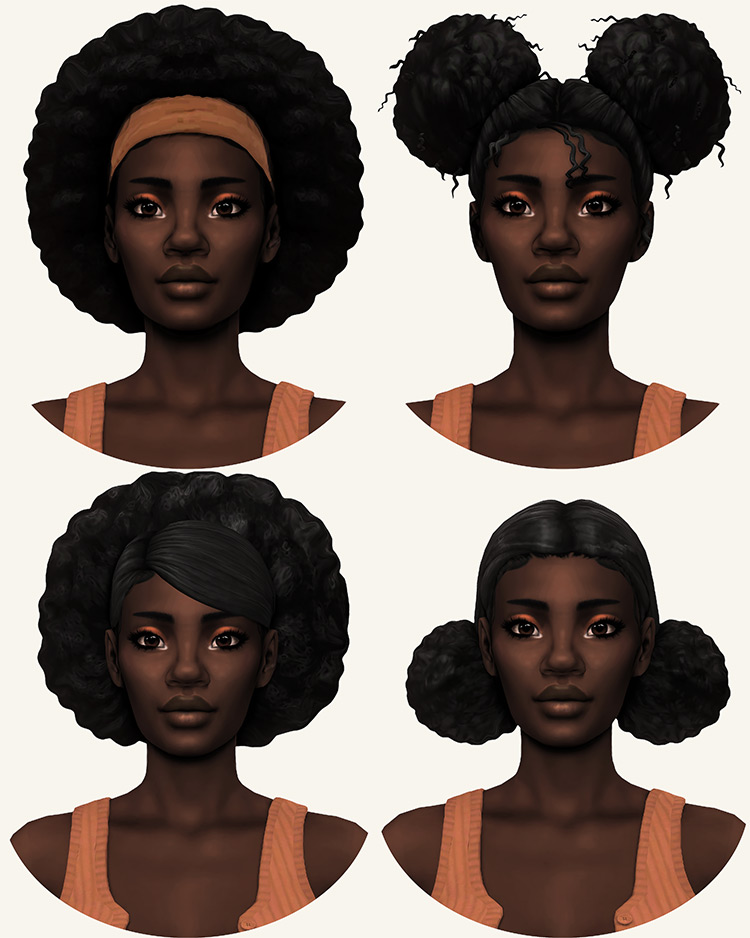 Sims 4 black 2024 hair maxis match