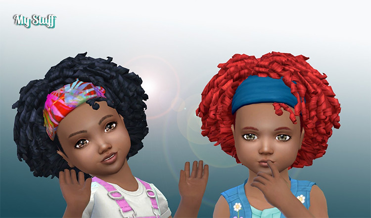 Tight Curls Bandana for Toddlers for Sims 4