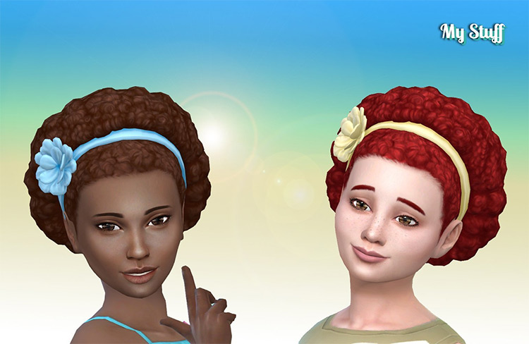 Afro Band Flower for Girls for Sims 4