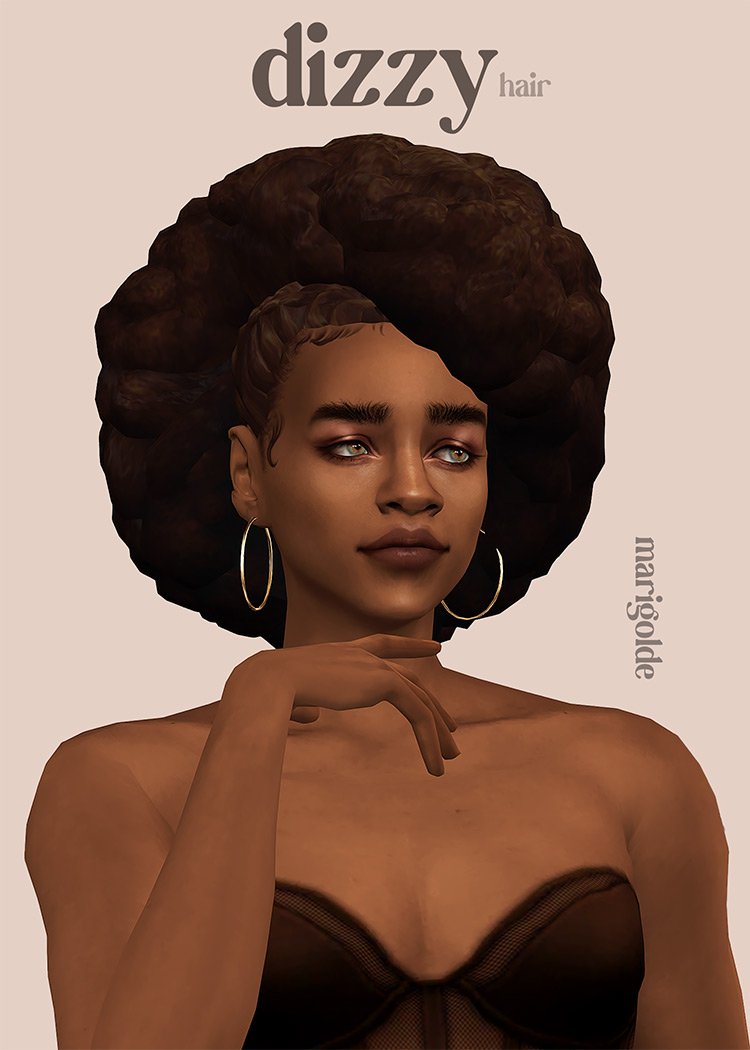 Sims 4 Maxis Match Afro Hair CC   FandomSpot - 25