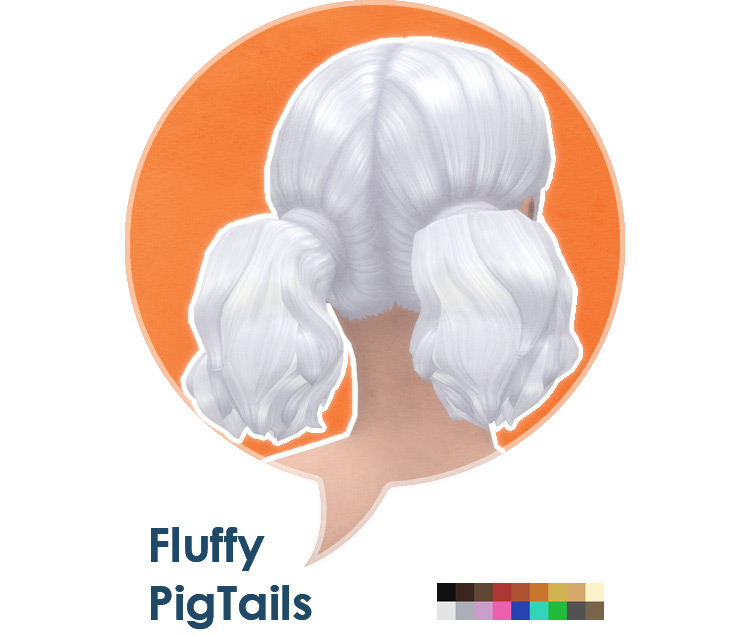 Fluffy Pigtails CC / Sims 4