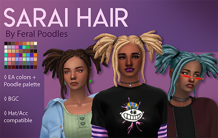 Sarai Hair CC / Sims 4