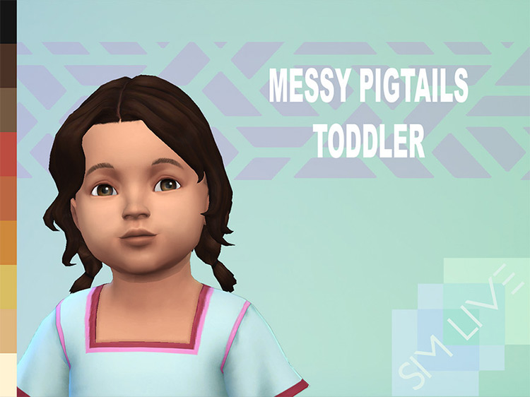 Messy Toddler Pigtails (Maxis Match) / Sims 4 CC