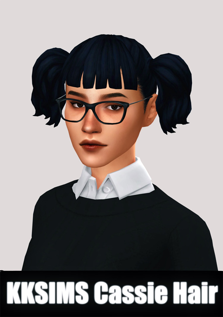 Cassie Hair (Short Maxis-Match Pigtails) / Sims 4 CC