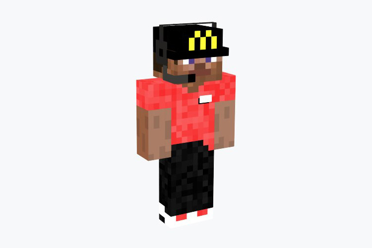 Red Steve in McDonalds Uniform / Minecraft Skin