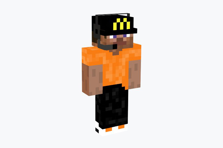 Orange Steve in McDonalds Uniform / Minecraft Skin