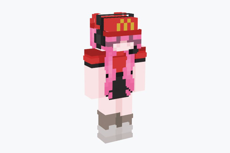 Pink Girl (McDonald’s Outfit) Minecraft Skin