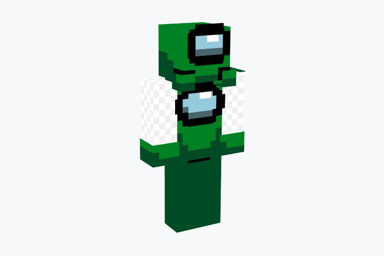 Double Green Crewmate Skin For Minecraft