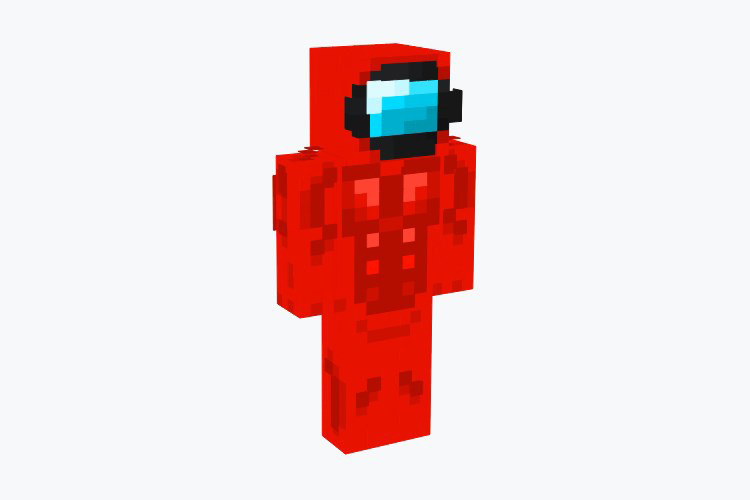 ShREDded Red Buff Crewmate Skin For Minecraft