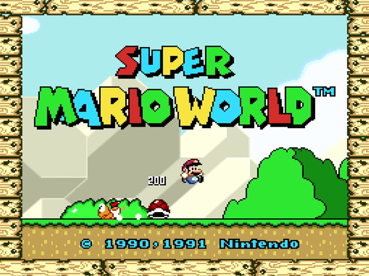 Super Mario World – 1991 SNES Title Screen