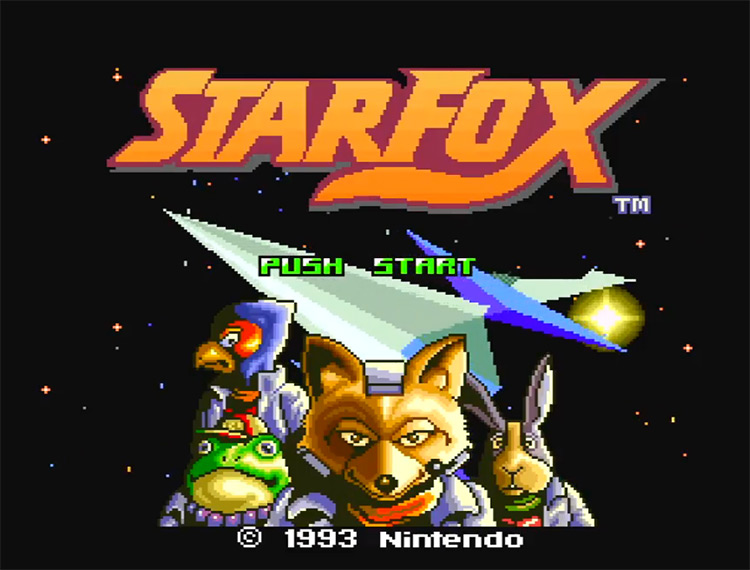 StarFox (1993) SNES Title Screen