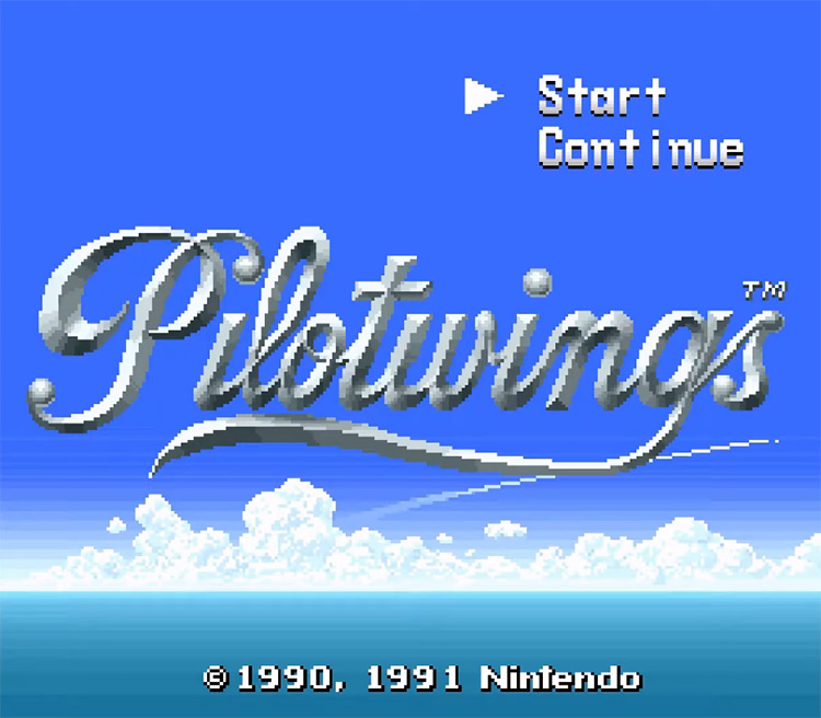 Pilotwings (1991) SNES Title Screen