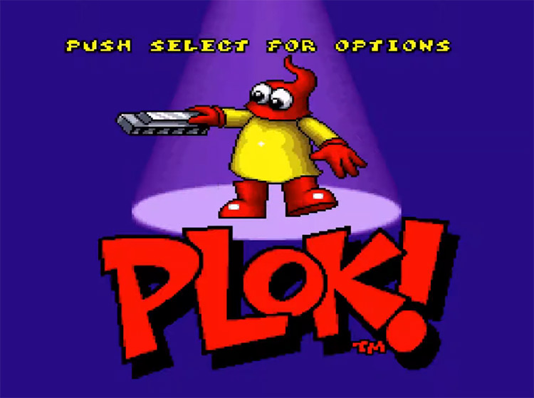 Plok! (1993) SNES Title Screen
