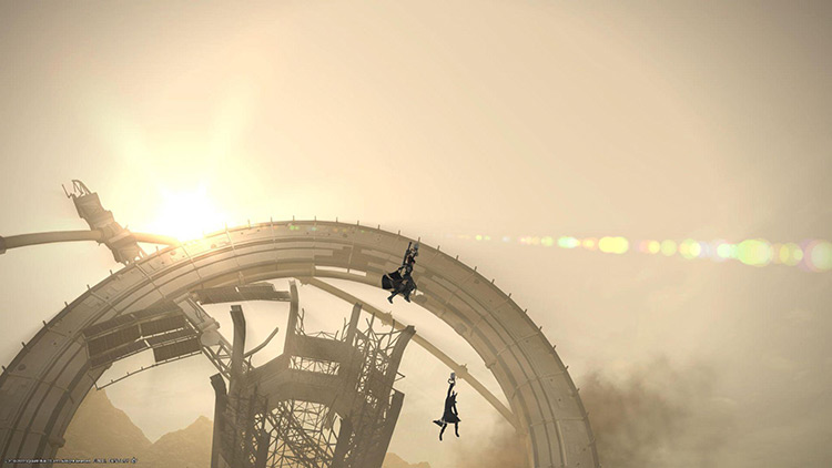 A handy Pod helps you traverse the massive structure in Kholusia / Final Fantasy XIV