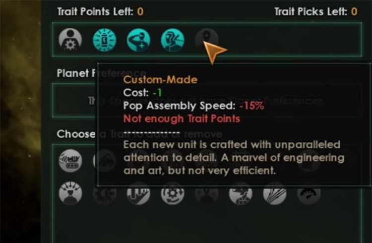 Custom-Made Trait Description / Stellaris