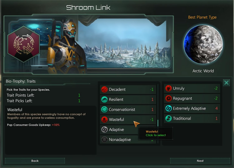 Wasteful Trait Description / Stellaris