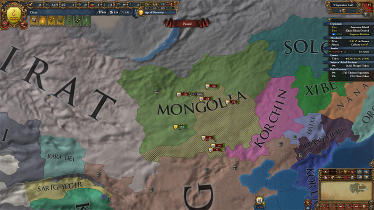 War declared on Ming literally at game start / EU4