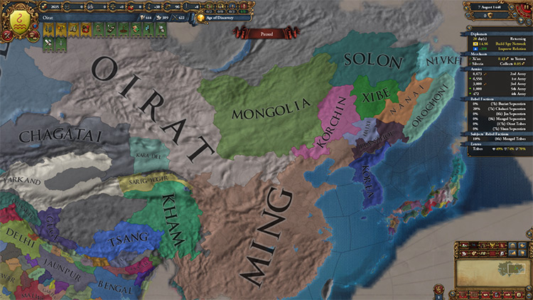 Peace deal against Ming in 1448 / EU4