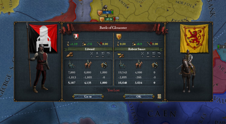Army tradition gained after a battle / Europa Universalis IV