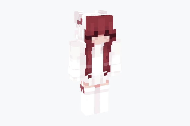 Red Hair Hoodie Girl Skin For Minecraft