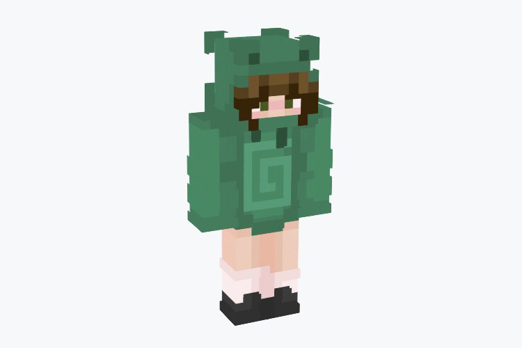 Frog Hoodie Girl Skin For Minecraft