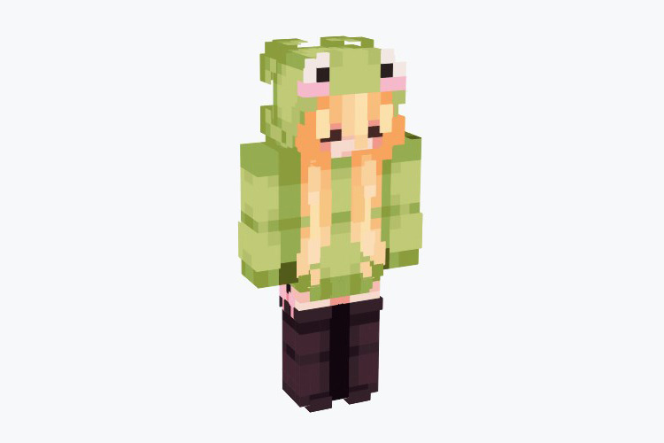 Frog Hoodie Alternate Girl Skin For Minecraft