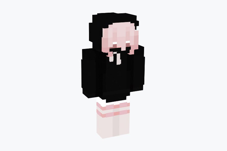 Tied Up Pink Hair Girl Minecraft Skin