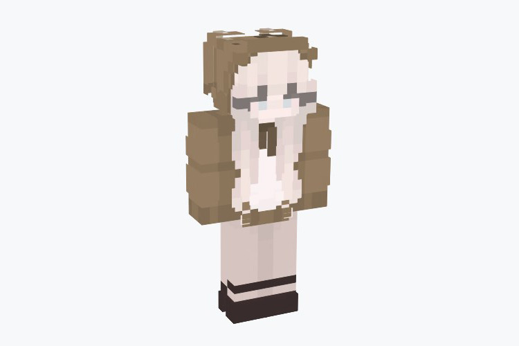 Brown Rabbit Girl Hoodie Minecraft Skin