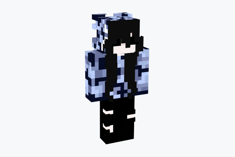 Blue Camo Girl Minecraft Skin