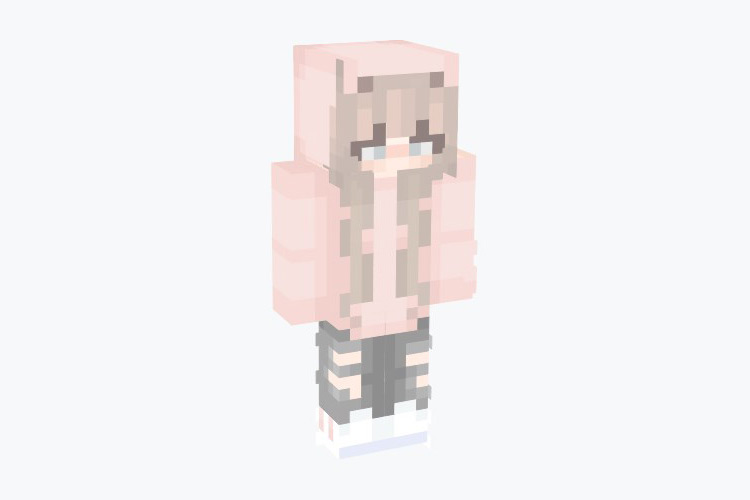 Washed Pink Hoodie Girl / Minecraft Skin