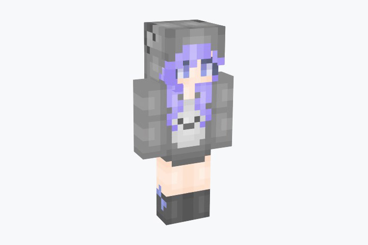 Girl in Totoro Hoodie / Minecraft Skin