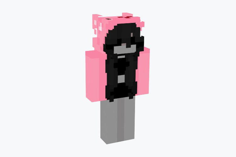 Pink and Emo Skin (Girl) For Minecraft