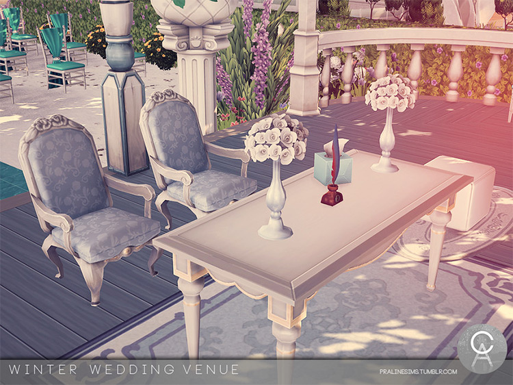 Winter Wedding Venue by Pralinesims for Sims 4
