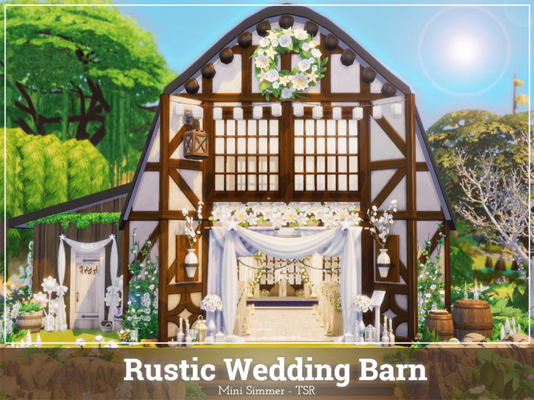 Rustic Wedding Barn by Mini Simmer Sims 4 CC