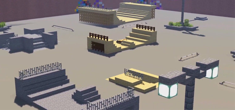 Skatepark design in Minecraft