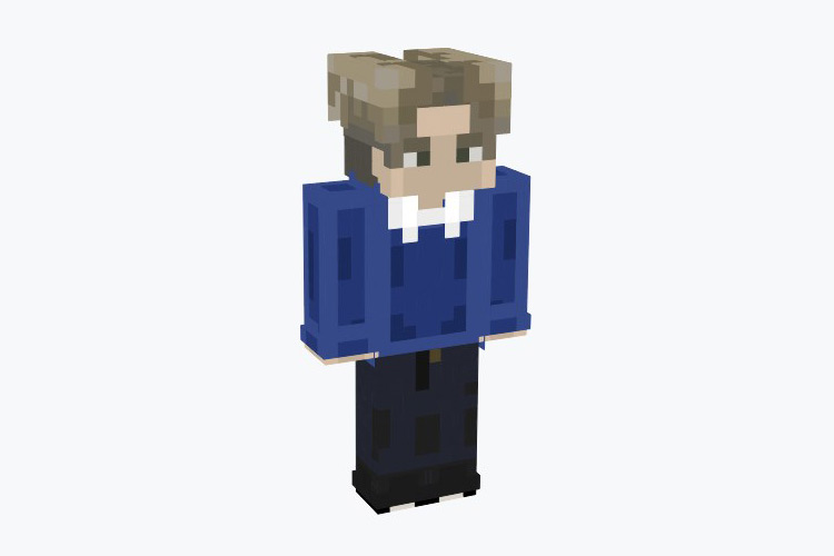 Middle Part Hair Skin For Minecraft