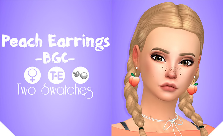 Peach Earrings / Sims 4 CC