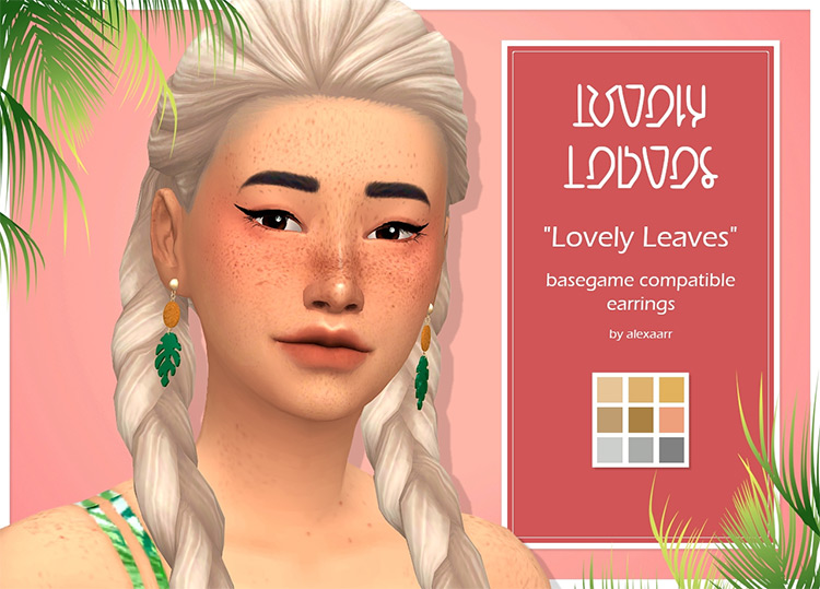 Lovely Leaves Earrings / Sims 4 CC