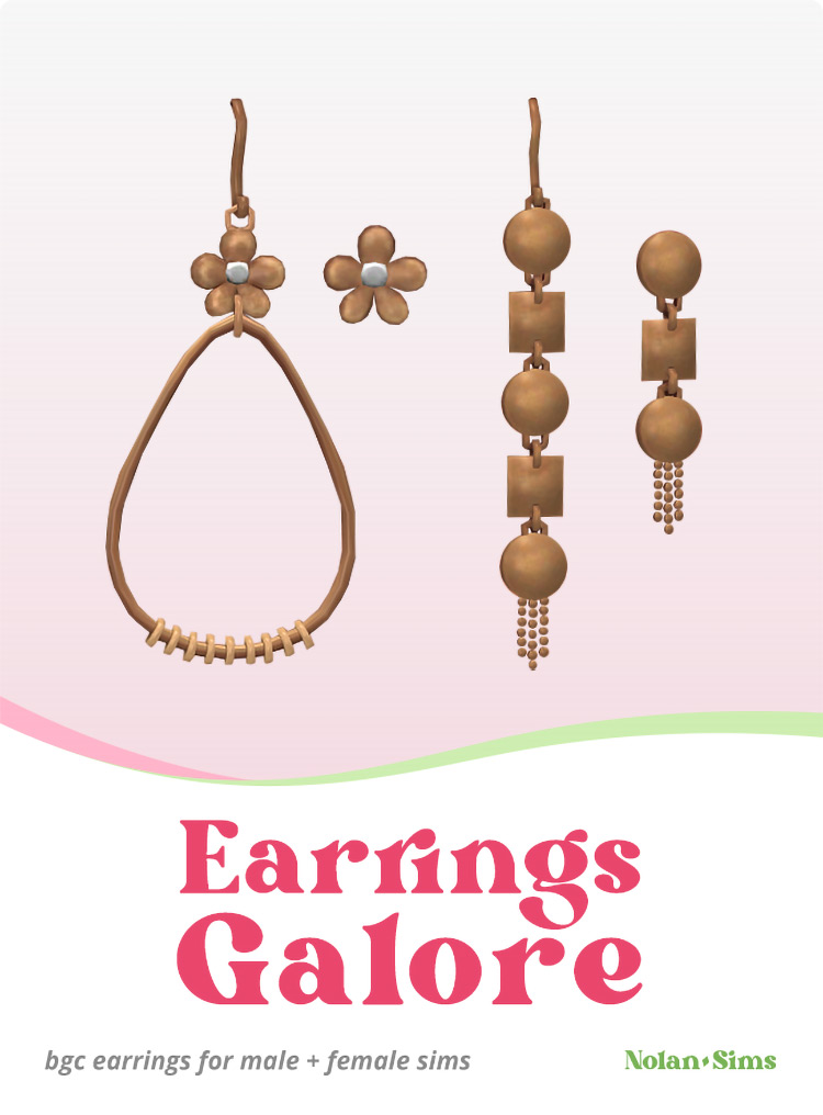 Earrings Galore / Sims 4 CC