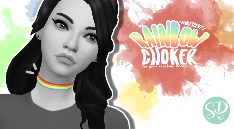 Rainbow Choker / Sims 4 CC