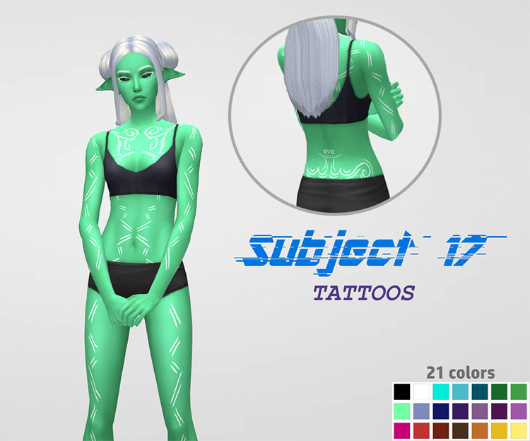 Subject 17 Tattoos / Sims 4 CC