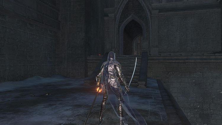 The entrance back into the Pontiff Sulyvahn boss arena / DS3