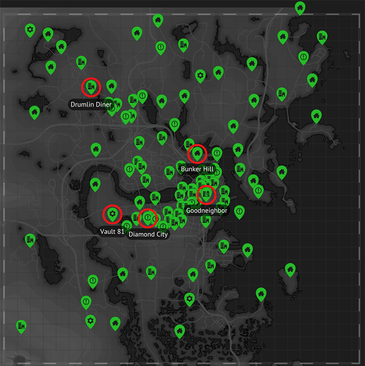 The location of all NPCs that sell Shipments of Copper / Fallout 4
