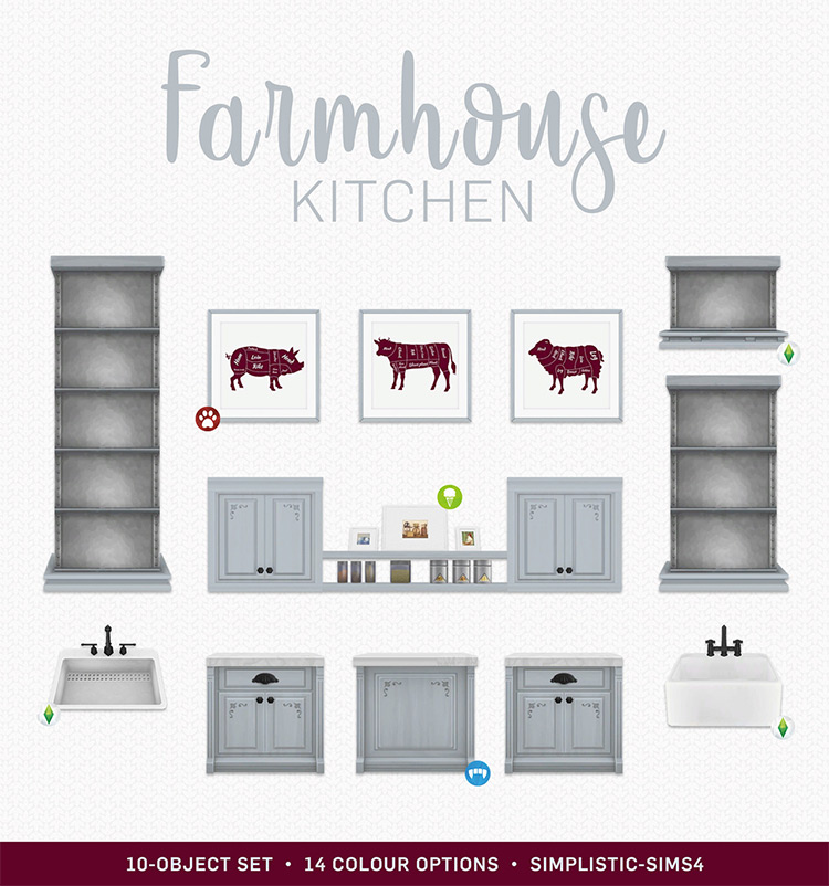 Farmhouse Kitchen by SimPlistic Sims 4 CC