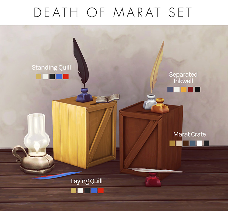 Death of Marat Set: Marat Crate by femmeonamissionsims for Sims 4