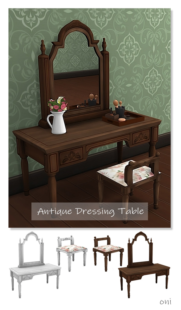 Antique Dressing Table by Oni Sims 4 CC